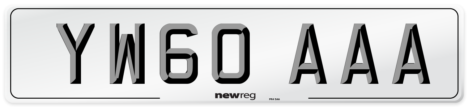 YW60 AAA Number Plate from New Reg